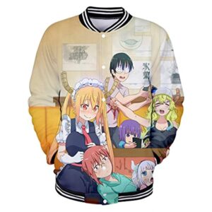 Miss Kobayashi's Dragon Maid Coat Button Up Crew Neck Jacket