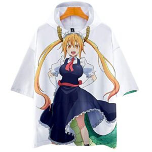Miss Kobayashi's Dragon Maid Hooded T Shirt Short Sleeve Sweatshirt