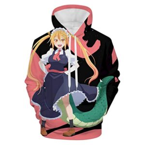 Miss Kobayashi's Dragon Maid Hoodie - Tohru 3D Print Fashion Hooded Pullover