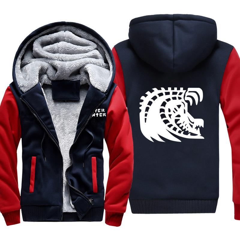 Monster Hunter Jackets - Solid Color Monster Hunter Black Eclipse Dragon Icon Super Cool Fleece Jacket - Image 2