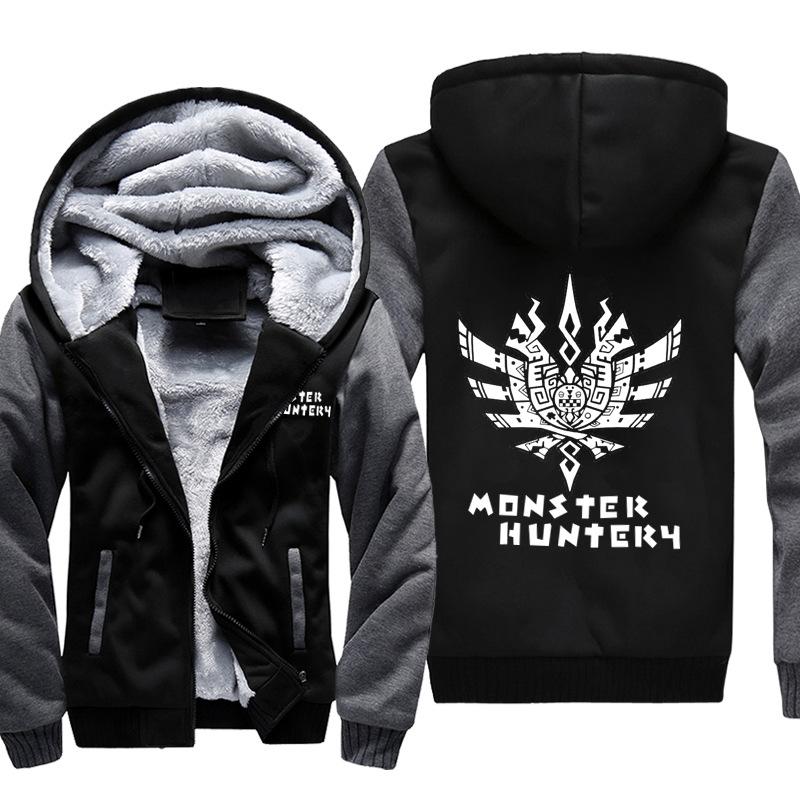 Monster Hunter Jackets - Solid Color Monster Hunter Game Ray Wolf Dragon Fleece Jacket - Image 3