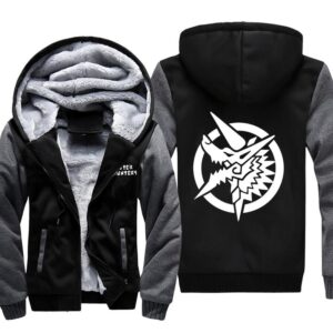Monster Hunter Jackets - Solid Color Monster Hunter Ray Wolf Dragon Fleece Jacket
