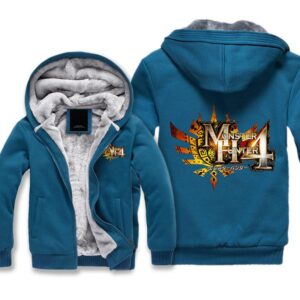 Monster Hunter Jackets - Solid Color Monster Hunter Ray Wolf Dragon Icon Fleece Jacket