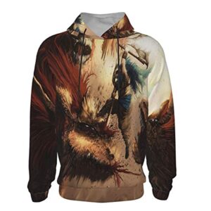 Monster Hunter World Hoodies -  3D Print Pullover Hooded Sweatshirt For Teens