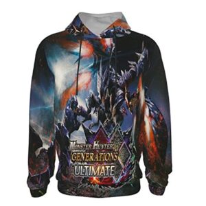 Monster Hunter World Hoodies -  3D Print Pullover Hooded Sweatshirt For Teens