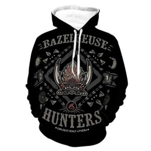 Monster Hunter World Hoodies - Bazelgeuse 3D Print Casual Pullover