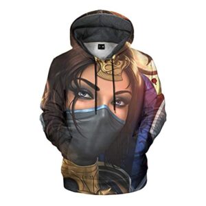 Mortal Kombat Hoodie - Kitana Golden Unisex 3D Print Pullover Drawstring Hoodie