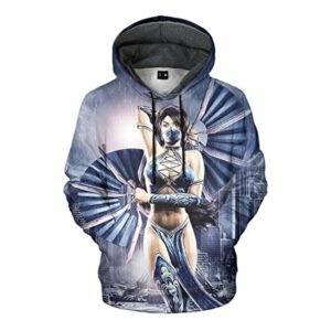 Mortal Kombat Hoodie - Kitana Light Purple Unisex 3D Print Pullover Drawstring Hoodie