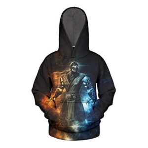 Mortal Kombat Hoodie - Scorpion Black Unisex 3D Print Pullover Drawstring Hoodie