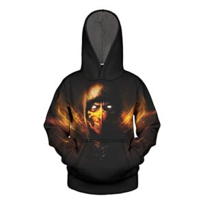 Mortal Kombat Hoodie - Scorpion Black Unisex 3D Print Pullover Drawstring Hoodie