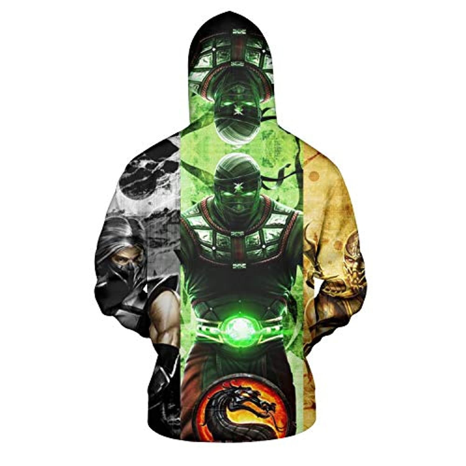 Mortal Kombat Hoodie - Scorpion-Raiten 3D Print Pullover Drawstring Hoodie Unisex - Image 2