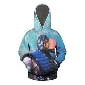 Mortal Kombat Hoodie - Sub-Zero Blue Unisex 3D Print Pullover Drawstring Hoodie