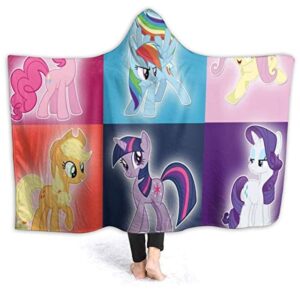 My Little Pony Hooded Blanket - 3D Print Fleece Wearable Hooded Blanket for Kids Teens Adults