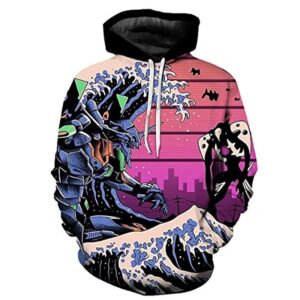 Neon Genesis Evangelion Hoodies - EVA 3D Print Cosplay Hoodie Sweatshirt with Front Pocket