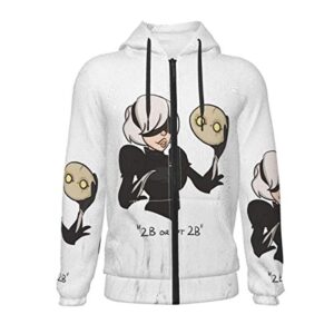 Nier Automata Hoodies - YoRHa No 2 Type B 2B 3D Print Zip Up Hooded Sweater for Teens