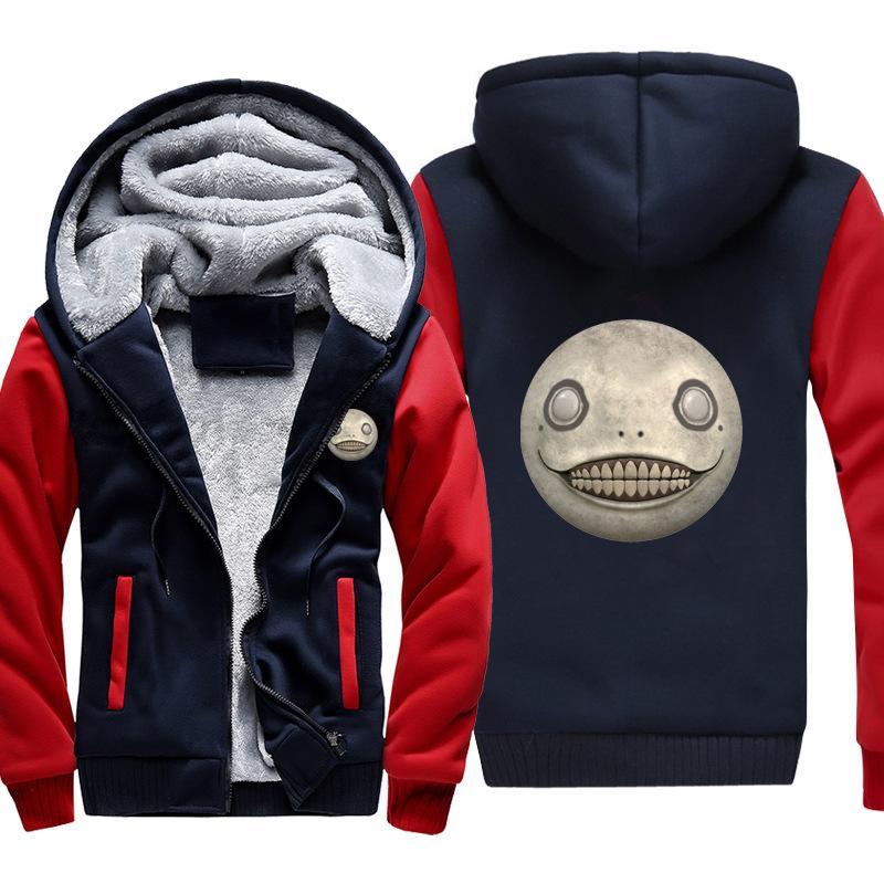 NieR: Automata Jackets - Solid Color NieR: Automata Grey Smiley Face Super Cool Jacket - Image 2