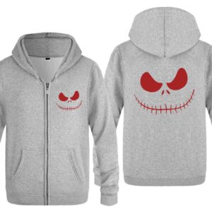 Nightmare Before Christmas Jack Hoodies - Nightmare Before Christmas Hoodies - Cool Jack Red Eyes Christmas Zip Up Hoodie