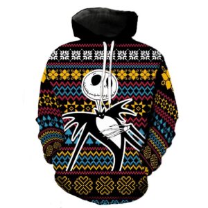 Nightmare Before Christmas Jack Hoodies - Nightmare Before Christmas Hoodies - Cool Knitting Pattern 3D Ugly Christmas Hoodie