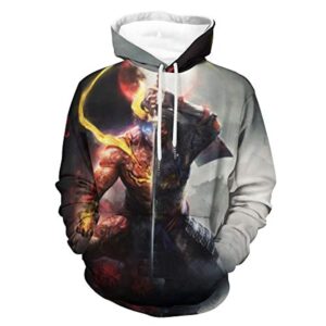 NIOH Hoodies - Casual Pullover 3D Print Sweatshirt Hooded Long Sleeve with Pocket