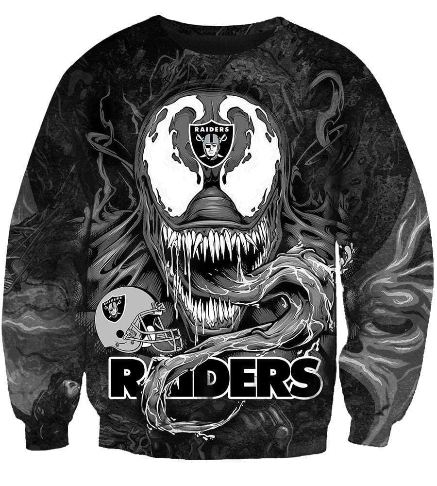 Okland Raiders Venom Hoodies - Pullover Black Hoodie - Image 3