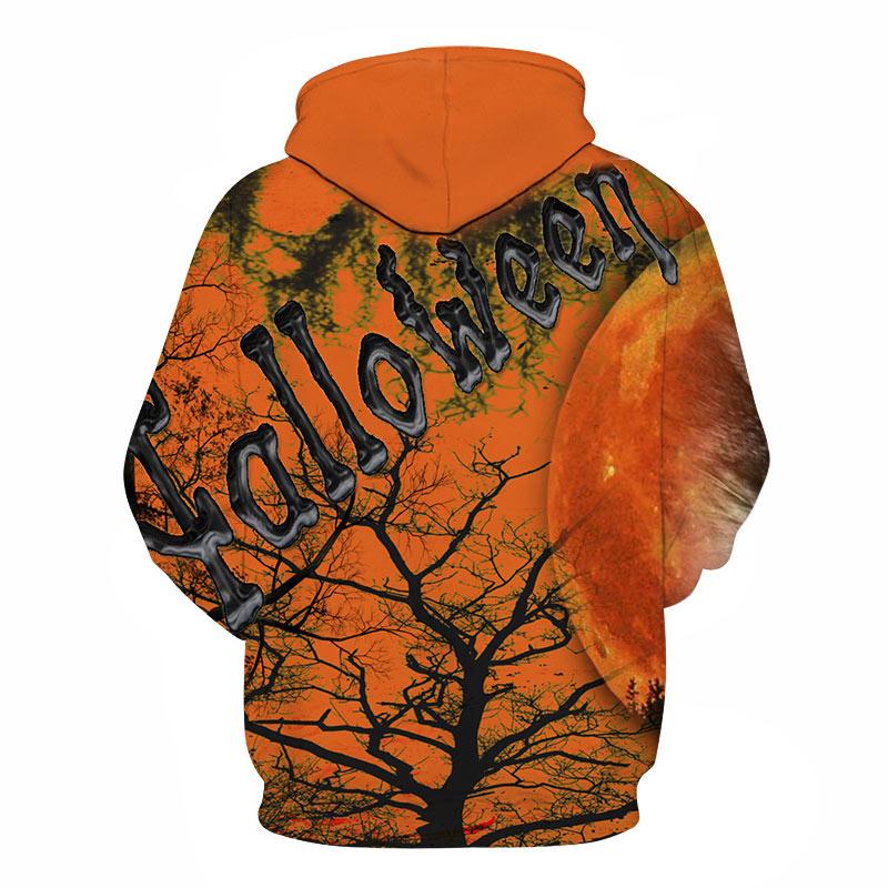 Halloween Devil 3D Printed Red Blood Moonlight Hoodie - Image 2