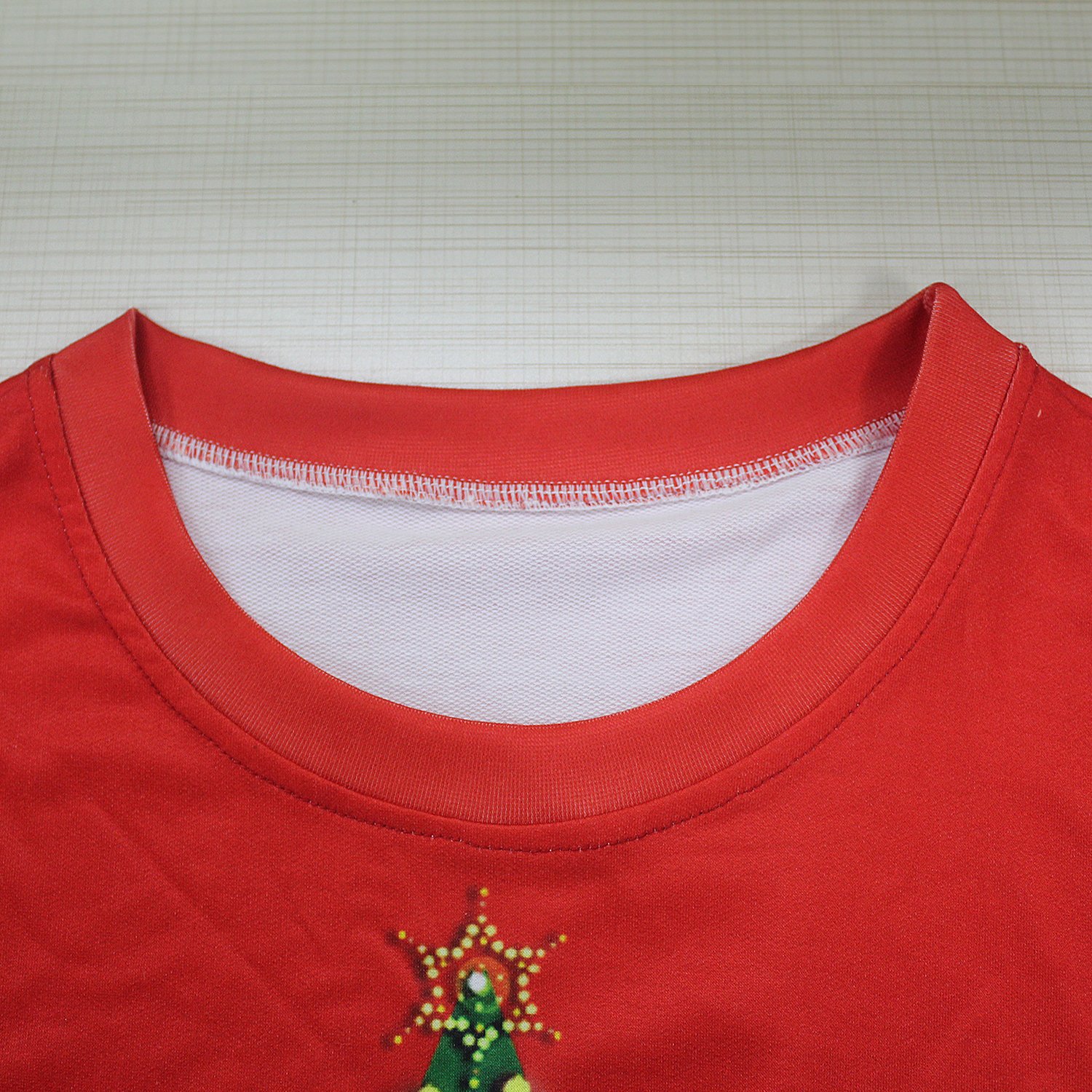 Christmas Sweatshirts - Christmas Tree Icon 3D Red Sweatshirt - Image 3