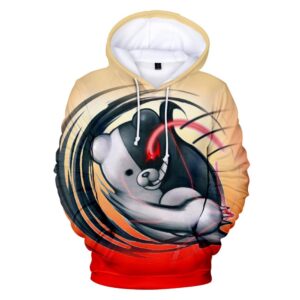 Orange 3D Print Unisex Monokuma Hoodies