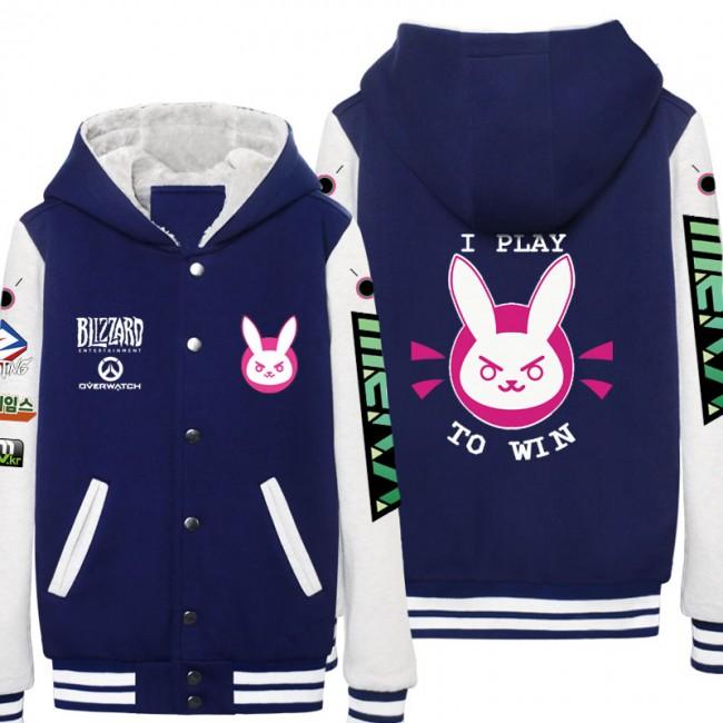 Overwatch D.va Thicken Coats - Black Button Style Coat - Image 2