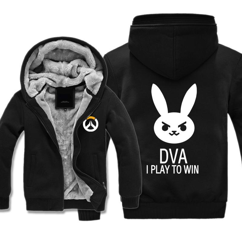Overwatch DVA Jackets - Zip Up Fleece Black Jacket - Image 2