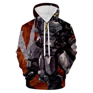 Overwatch Hoodie - Reinhardt 3D Print Hooded Pullover Sweatshirt
