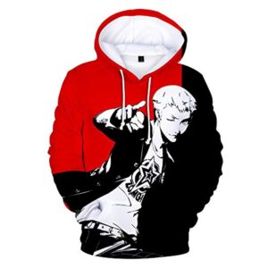 Persona 5 Hoodies - P5 3D Full Print Ryuji Sakamoto Red and Black Pullover Hoodie