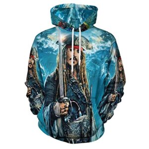 Pirates of The Caribbean Hoodies - Johnny Depp Unique Design Unisex Adult Hoodies Sweatshirt with Pockets