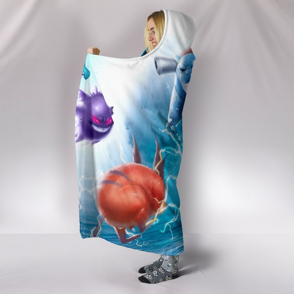 Pokemon Blastoise Hooded Blanket - Wave Geek Blue Blanket - Image 3
