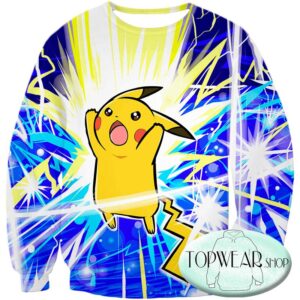 Pokemon Sweatshirts - Thunder Pokemon Pikachu Sweatshirt