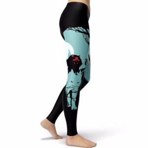 Princess Mononoke Printed Leggings A Noir Princess Forest Spirits V2
