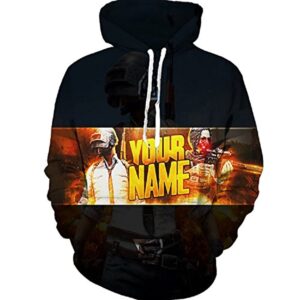 PUBG Hoodies - 3D Print Game Playerunknown's Battlegrounds Black Pullover with Pockets