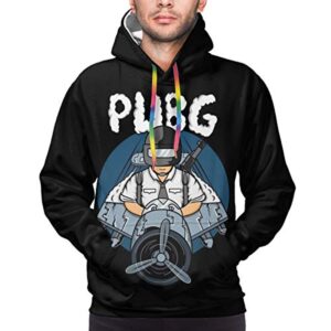 PUBG Hoodies - 3D Print Game Playerunknown's Battlegrounds Cartoon Character Black Pullover with Pockets