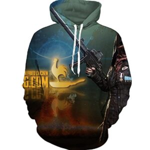 PUBG Hoodies - 3D Print Game Playerunknown's Battlegrounds Dark Blue Pullover with Pockets