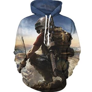 PUBG Hoodies - 3D Print Game Playerunknown's Battlegrounds Pullover with Pockets