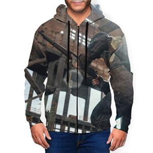 PUBG Hoodies - 3D Print Game Playerunknown's Battlegrounds Pullover with Pockets Grey
