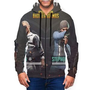 PUBG Hoodies - 3D Print Game Playerunknown's Battlegrounds Pullover with Pockets Black