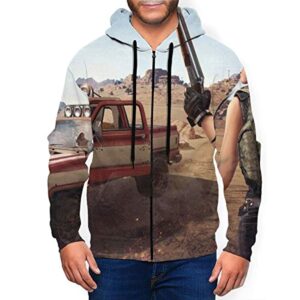 PUBG Hoodies - 3D Print Game Playerunknown's Battlegrounds Zipper Jacket with Pockets