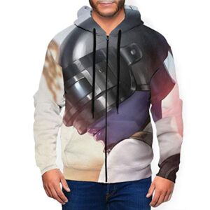 PUBG Hoodies - 3D Print Game White Zipper Jacket with Pockets