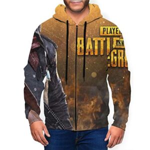 PUBG Hoodies - 3D Print Game Yellow Zipper Jacket with Pockets