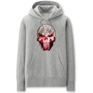 Punisher Hoodies - Solid Color Punisher Skull Super Cool Fleece Hoodie