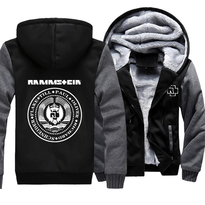Rammstein Jackets - Solid Color Rammstein Oliver Paul Richard Schneider Flake Fleece Jacket - Image 2