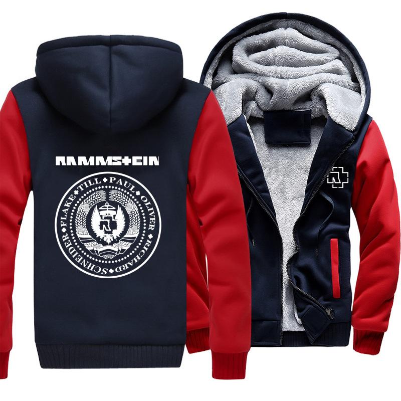 Rammstein Jackets - Solid Color Rammstein Oliver Paul Richard Schneider Flake Fleece Jacket - Image 3