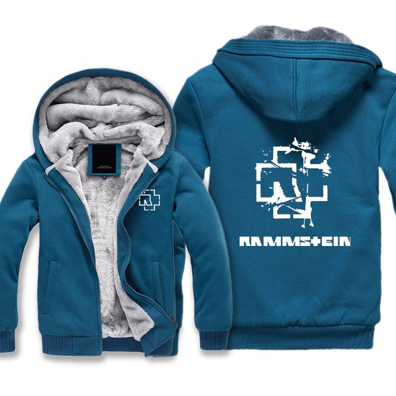 Rammstein Jackets - Solid Color Rammstein White Sign Fleece Jacket - Image 2
