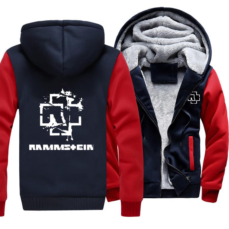 Rammstein Jackets - Solid Color Rammstein White Sign Fleece Jacket - Image 4