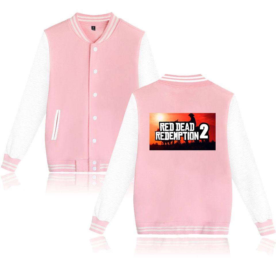 Red Dead Redemption 2 Baseball Jackets - Solid Color Red Dead Redemption 2 Icon Baseball Jacket - Image 2